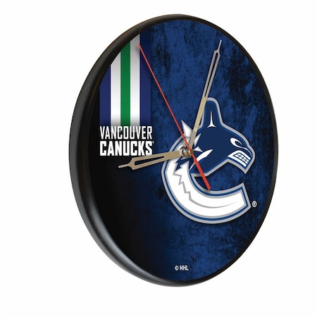 Holland Bar Stool Co Vancouver Canucks 13" Solid Wood Clock WClkPBlk03VanCan