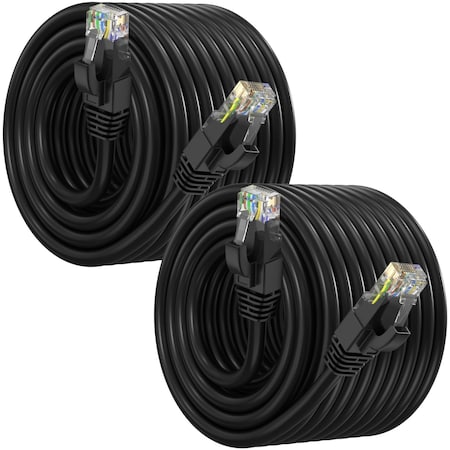 Maximm Cat6 Ethernet Cable 150ft 10Gbps 550MHz UTP, 2PK, Black, 2PK BK2PK20
