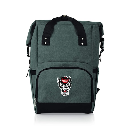 Picnic Time Family Of Brands NCAA NC State Wolfpack On The Go Roll-Top Backpack CoolerHeathered Gray 616-00-105-426-0