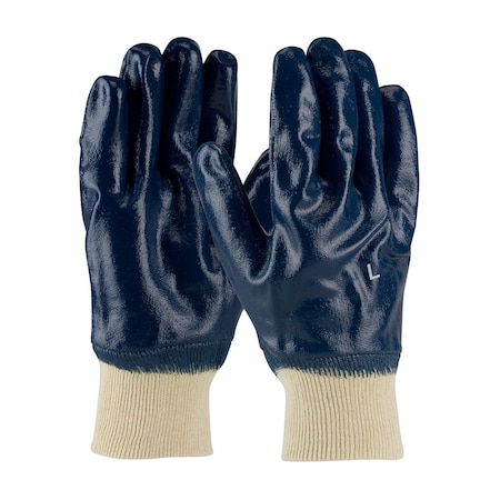 Pip Nitrile Dipped Glove with Jersey Liner and Smooth Finish on Full Hand , Knit Wrist, 12PK 9844