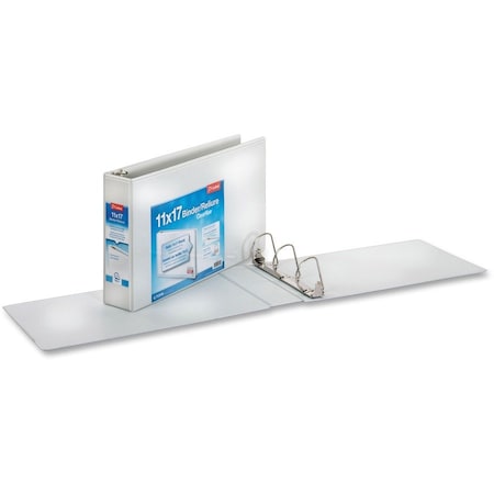Cardinal ClearVue Overlay Tabloid DRing Binders, White CRD22142
