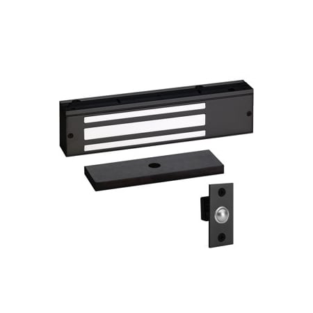 Security Door Controls 650lbs EM Lock, Single Door Electromagnetic Lock, 12/24VDC, UL 294 Listed, Grade 1, 335 Flat Black 1581-Y