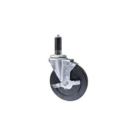 Service Caster 5'' Hard Rubber Swivel 7/8'' Expanding Stem Caster with Brake SCC-EX20S514-HRS-TLB-78
