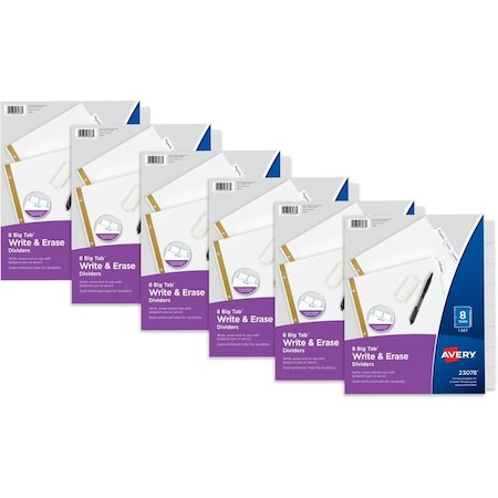 Avery Big Tab Write and Erase Paper Dividr, PK6 21213