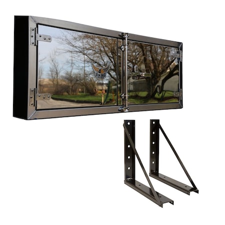 Mytee Products 24 inx24 inx60 in Trailer Tool Box w/ Mirror Finish Double Door & 2 Pc Bracket Kit 2460-TBAL-PL-MBTR24-KIT