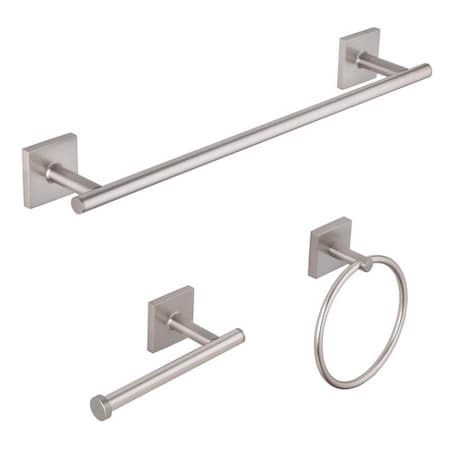 Oakbrook Collection Brushed Nickel Silver Die Cast Zinc Towel Holder BH-OB5000BN