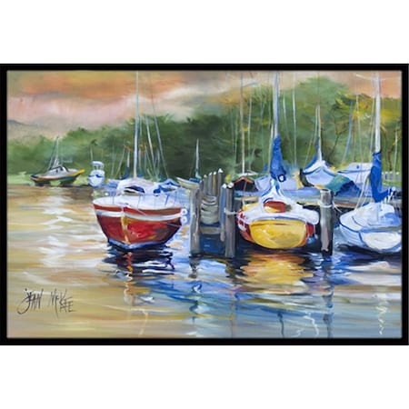 Carolines Treasures JMK1086JMAT Up The Creek Sailboat Indoor & Outdoor Mat, 24 x 36 in. JMK1086JMAT
