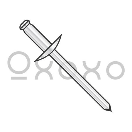 Oxoxo 1/8X.25-.31 Large Flange Aluminum Rivet With Aluminum Mandrel, 8000PK 371926