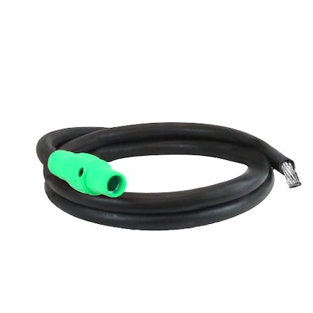 Power Assemblies Type W Pigtail 400A 4/0 AWG Series 16 Female Camlock to Tinned 10 ft, Green 40TW16010FTG