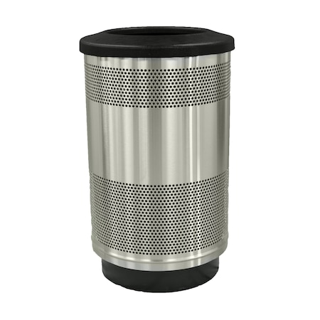 Witt Industries Outdoor Stainless Steel Receptacle with Flat Top SC55P-01-SS-FT