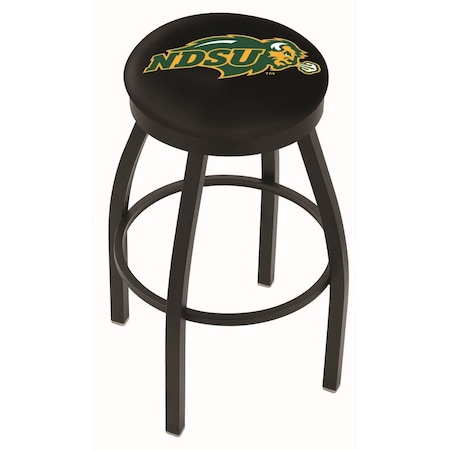 Holland Bar Stool Co 36" Blk Wrinkle North Dakota State Swivel Bar Stool, Accent Ring L8B2B36NDakSt-B