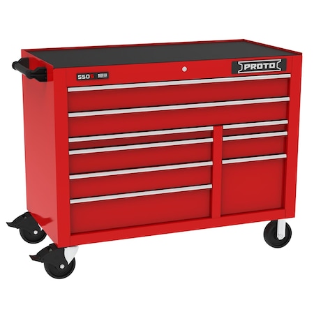 Proto 550 Series Tool Cabinet, 9 Drawer, Red, 50 in W x 25-1/4 in D x 41 in H J555041B-9RD