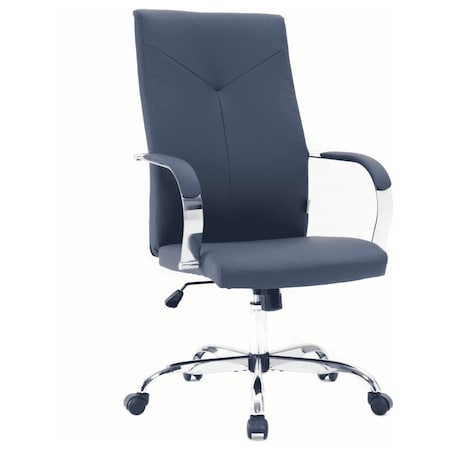 Leisuremod Sonora Modern High-Back Leather Office Chair, Navy Blue SO19BUL