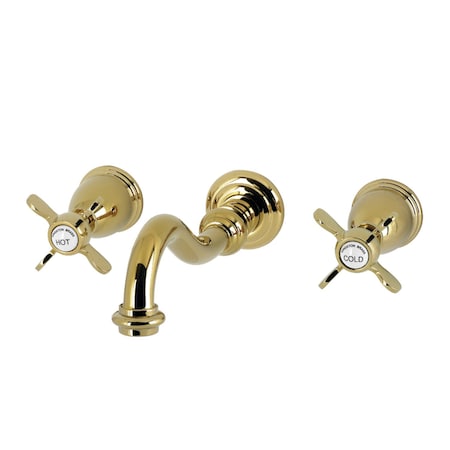 Kingston Brass Two-Handle Wall Mount Tub Faucet, Polished Brass KS3022BEX