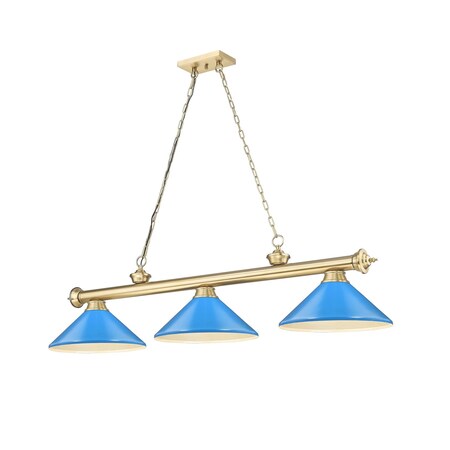 Z-Lite Cordon Heritage Brass 3 Light Billiard 2306-3HBR-MEB