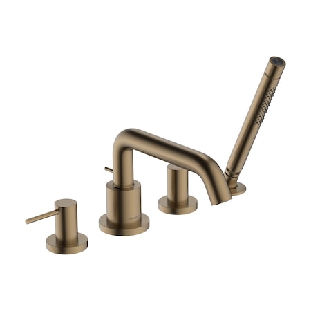 Hansgrohe Tecturis S 4-Hole Roman Tub Set Trim with 1.75 Handshower in Brushed Bronze 73442141