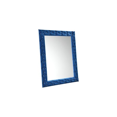 Homeroots 74" Blue Square Wood Framed Mounted Accent Mirror 488089