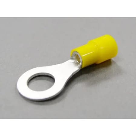 Nichifu Eco-Friendly Polycarbonate Insulated Ring Terminals, Stud 1/2 in, AWG 12-10 TMEX 5.5-12-YEL