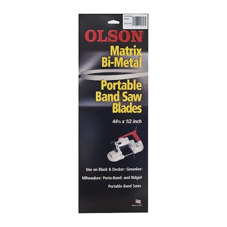 Olson 44.9 in. L X 0.5 in. W Bi-Metal Portable Band Saw Blade 18 TPI Regular teeth, 3PK BM92343
