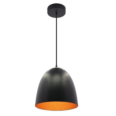 Westgate LARGE INTEGRATED LED DOME PENDANT 25W 800LM 6FT CORD BK/GLD, 24W, 27K/30K/35K/40K/50K, black LCFR-MCT5-BG