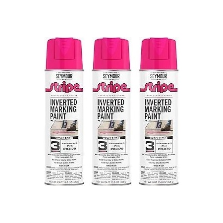 Seymour Midwest Stripe 3-Series Inverted Ground Marking Paint, Florescent Pink net 15oz., 3PK 20379-3