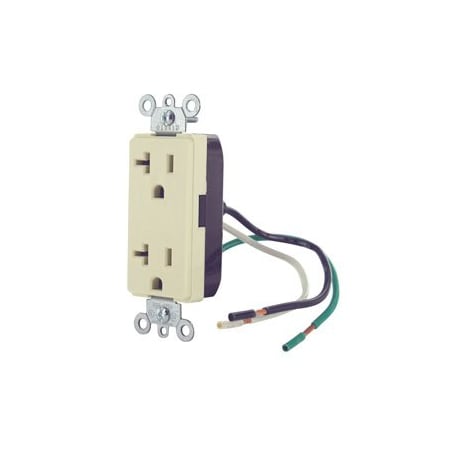 Leviton Commercial Grade Decora Receptacle, 20 Amp, 125 Volt 16352-LI
