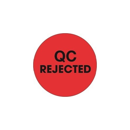 Bubblefast 2'' Circle - ''QC Rejected'' Fluorescent Red Labels BFDL1256