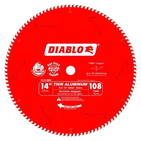 Diablo Nf Csb, 14 in dia x 108 Teeth, 1 Bore D14108N