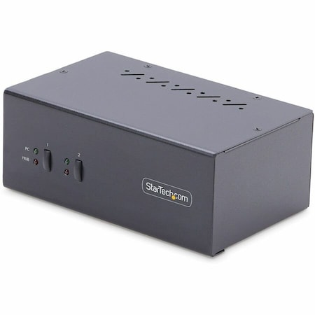Startech.Com 2-PORT DUAL-MONITOR DISPLAYPORT KVM SWITCH, 4K 60HZ, 2X USB 5GBPS HUB PORTS, 2X USB 2.0 HID P2DD46A2-KVM-SWITCH