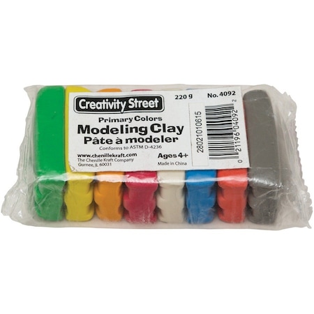 The Chenille Kraft Co Chenille Kraft Modeling Clay Assortment, 27 1/2g each Assorted Bright, 220 g 4092