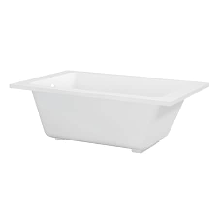 Kingston Brass 54" Acrylic Rectangular Drop-In Tub with Anti-Skid Surface, Glossy White VTPN543219T