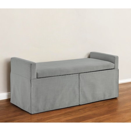 Homeroots 50" Light Gray Upholstered Linen Bench with Flip top 530678