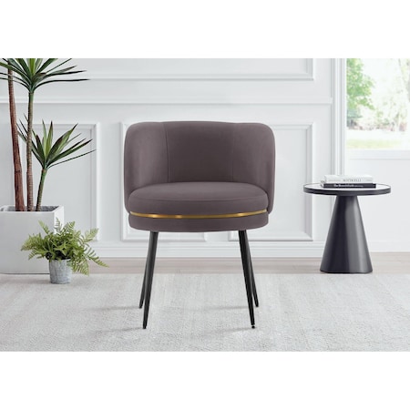 Manhattan Comfort Modern Kaya Pleated Velvet Dining Chair in Grey DC080-GY