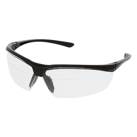 Mcr Safety VL2, Reader Safety Glasses, Anti-Scratch, Clear Lens, Half-Frame VL23D15