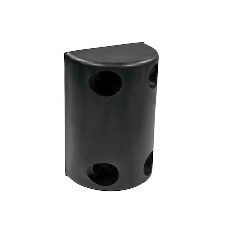 Mytee Products 8inx5 1/4inx3 1/2in Rubber Dock Bumper with 4 Hole Impact Resistant Half-Oval TRLB-1001