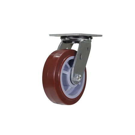 Vestil Polyurethane Swivel Caster 6 In. Diameter x 2 In. Width 720 Lb. Capacity Maroon/Gray CST-VE-6X2PUP-S