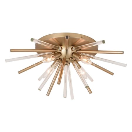 Perfecttwinkle 22.5 in. Aria 4 Light Flush Mount, Natural Brass PE3263957