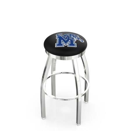 Holland Bar Stool Co 36" Chrome Memphis Swivel Bar Stool, Accent Ring L8C2C36Memphs