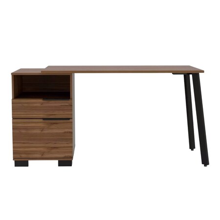 Homeroots 56" Brown and Black Computer Desk 403818