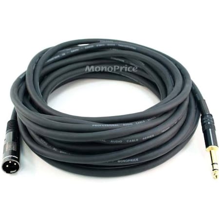 Monoprice 35ft Premier Series XLR Male to 1/4inch TRS Male 16AWG Cable (Gold Plated) 4765