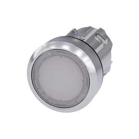 Siemens Illuminated pushbutton, 22 mm, round, metal, shiny, white 3SU1051-0AB60-0AA0-ZY19