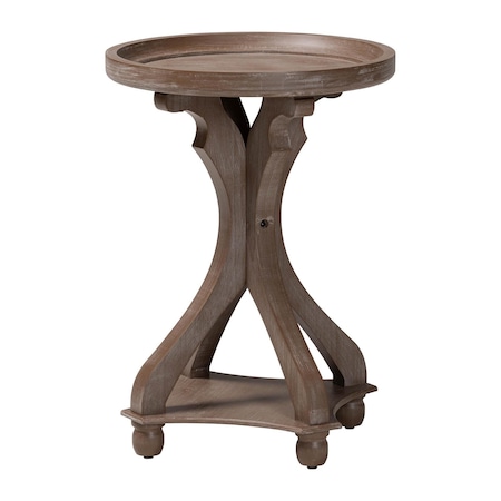 Baxton Studio Westlyn French Country Antique Brown Wood End Table 254-14094-ZORO