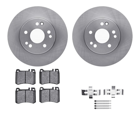 Dynamic Friction Co DFC Rotors with EURO 5000 Ceramic Brake Pads includes Hardware 6612-63143