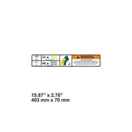 Jlg REPLACEMENT DECAL, WARN DUAL CAP ANSI 1001257243