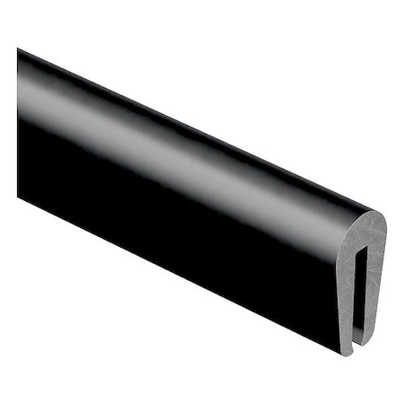 Trim-Lok Rubber Edge Trim, 10ft L, Black, 1/4 in W X1011-10