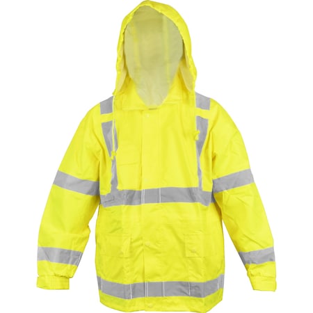 Ironwear .40mm Polyester/PU 2 Piece Hi Vis Reflective Rain Suit, Lime, 3X-Large 9508-L-3XL