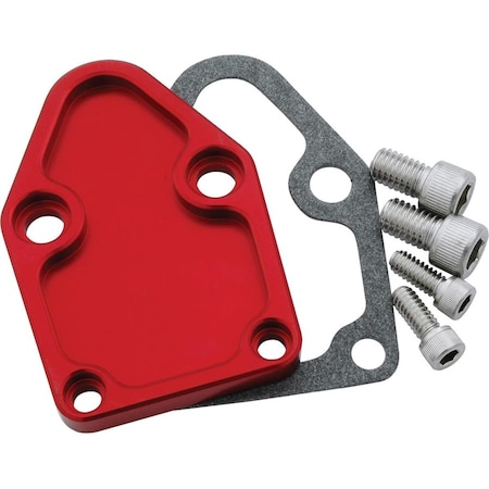 Allstar Performance Fuel Pump Block Off Plate for Small Block Chevrolet - Red ALL40302