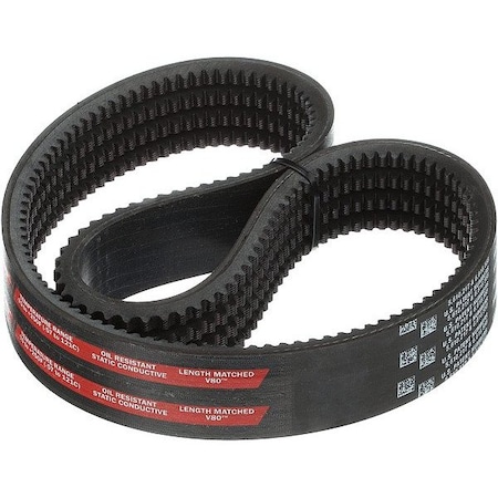 Gates 5VX1320 V-Belt, 132 in Outside Length, 2 11/16 in Top Width, 0.547 in Thickness 4/5VX1320
