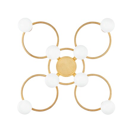 Mitzi Hope 8 Light Semi Flush 14 In. Gold Leaf H413608-GL