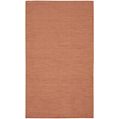 Homeroots 3' X 5' Rust And Ivory Indoor Outdoor Area Rug 556229